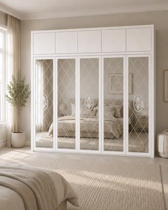 Beyaz Loft Dolaplı Aynalı Gardırop — 01 Kapak
