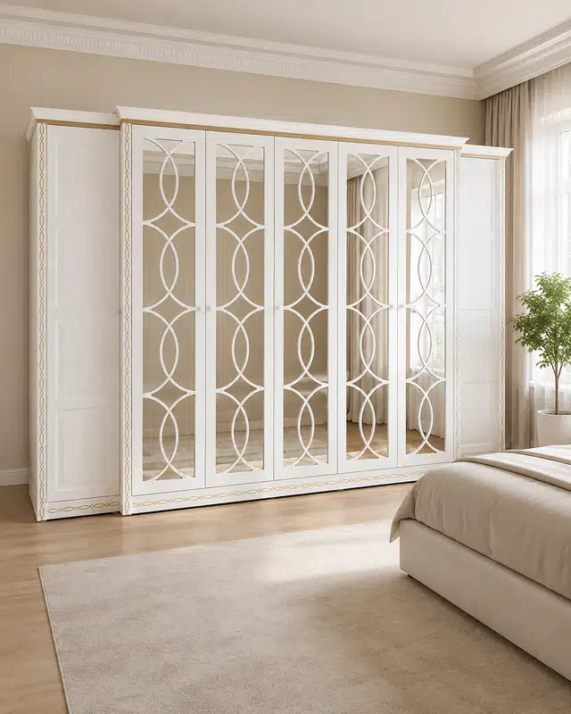 Klasik Aynalı Kafes Desenli Gardırop — 01 Kapak