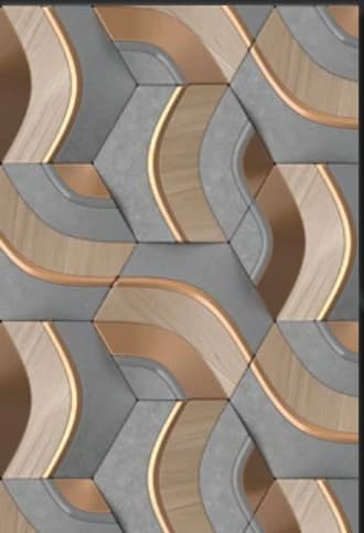 DAMLA 3D 3D Lila Ahşap Geometri dekoratif yüzey